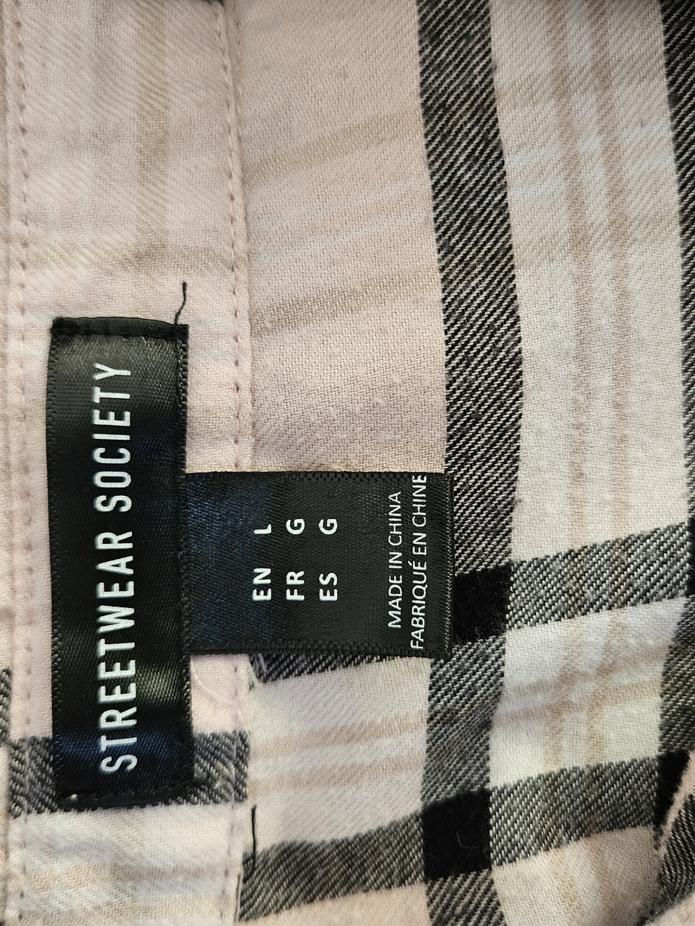 5/35🔥 Streetwear Society Pink Plaid Flannel Shirt Oversized Grunge Button Down - Picture 3 of 5